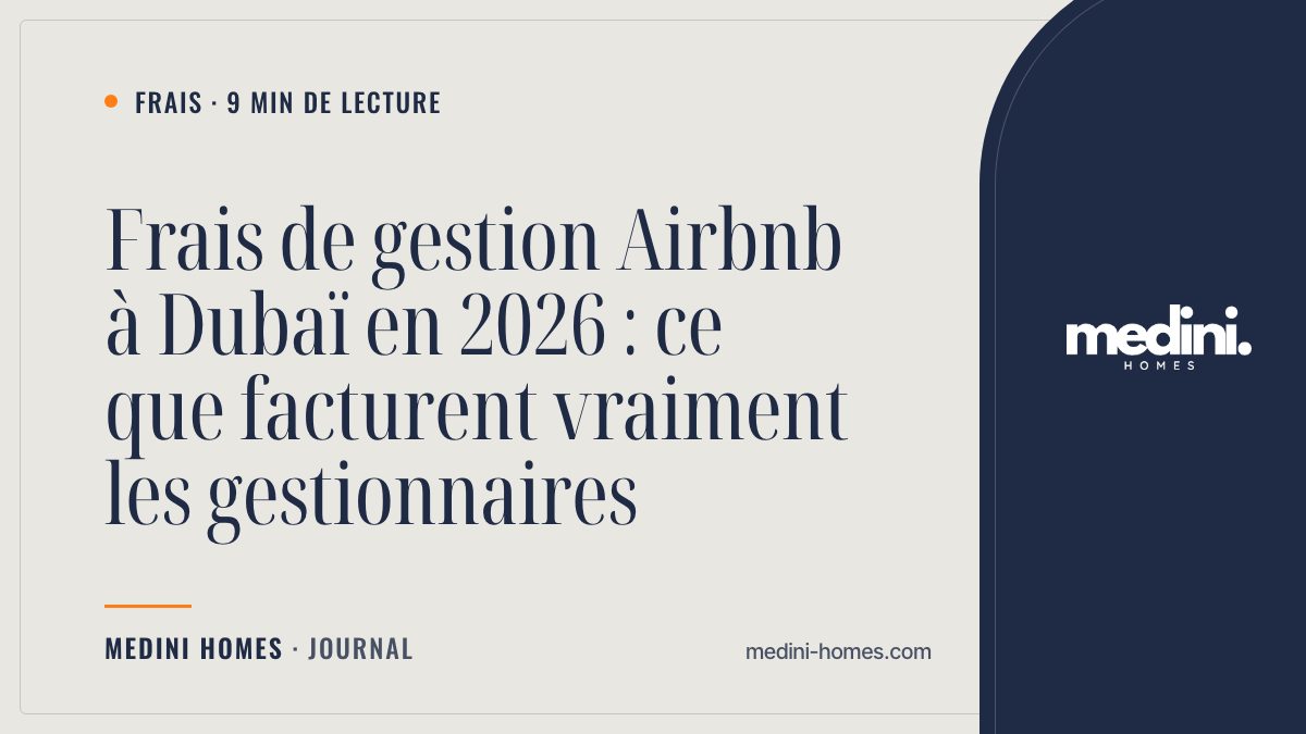 Frais de gestion Airbnb à Dubaï en 2026